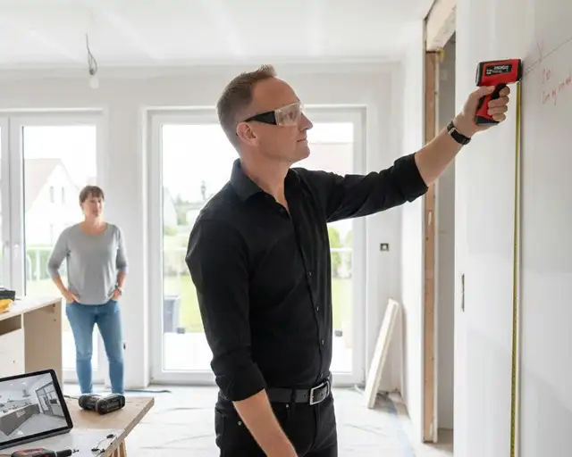 Fachgerechtes Aufmaß für die Küchenplanung im Küchenstudio Allersberg durch einen Experten.