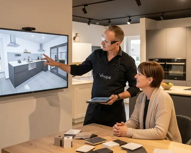 Individuelle 3D-Küchenplanung bei Vinopal – Ihr Fachberater in Allersberg zeigt moderne Küchendesigns.